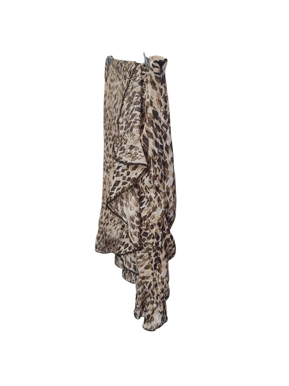 NWT Zara Animal Print Ruffle Side Zip Mini Skirt XS - Picture 2 of 6